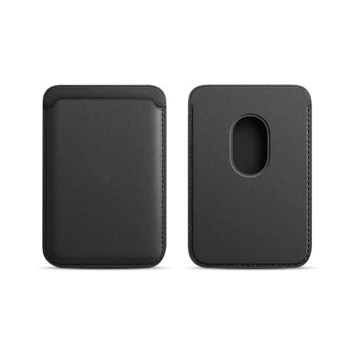 Porte-cartes MagSafe noir pour iPhone, recto et verso