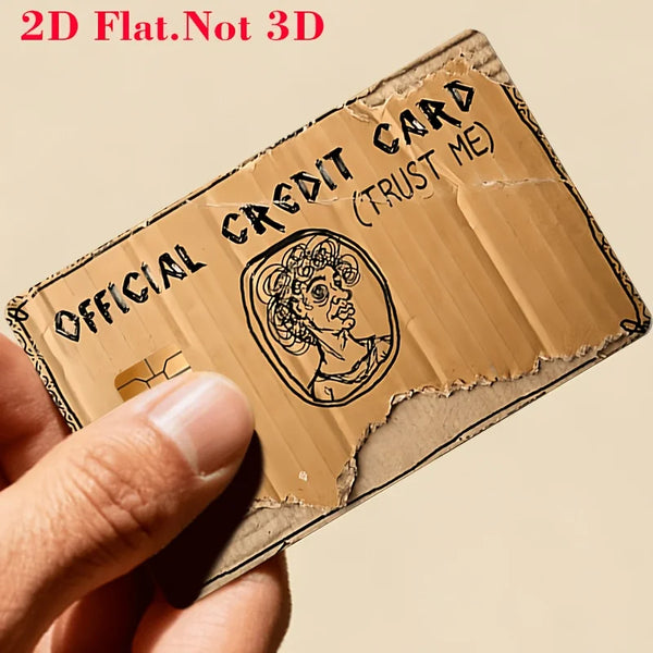 Autocollant de carte bancaire Trust Me effet carton