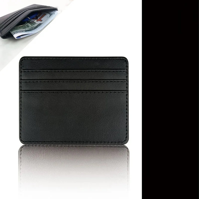 Porte-cartes slim noir à plusieurs fentes
