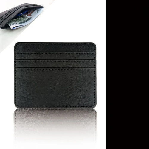 Porte-cartes slim noir à plusieurs fentes
