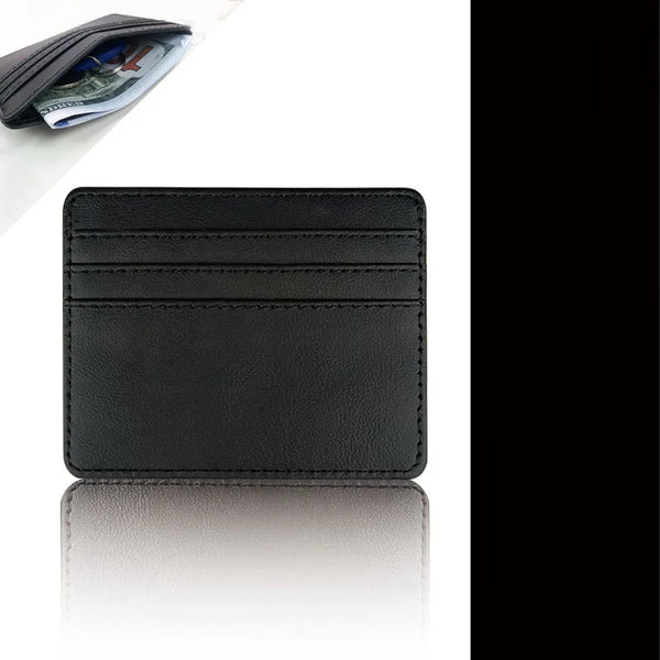Porte-cartes slim noir à plusieurs fentes